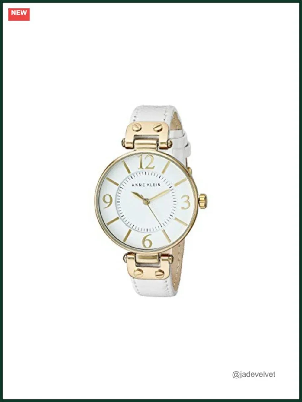 Anne Klein Women's Leather Strap Watch Silver White Dial